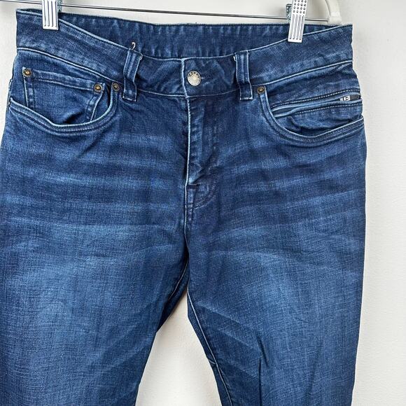 prAna Mens Hillgard Jeans Slim Stretch Dark Wash Denim Size 30x34 Outdoor Active - Picture 2 of 12